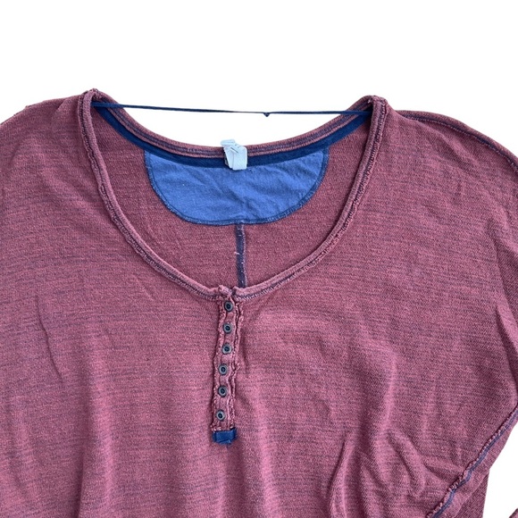 Free People We The Free Women’s Beach Haven Henley Over Sized Long Sleeve Top - Picture 4 of 8